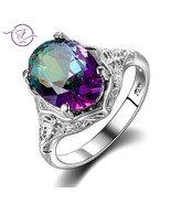 Genuine Rainbow Fire Mystic Topaz Ring 925 Sterling Silver Ring Fine Jew... - $9.59