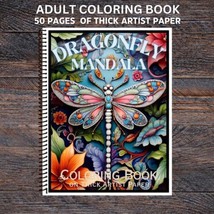 Dragonfly Mandala - Spiral Bound Adult Coloring Book - Thick Artist Paper - £25.57 GBP