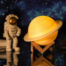 3D Print Saturn Galaxy Planet LED Night Light Table Lamp Astronomy Lovers Gift - £30.32 GBP+