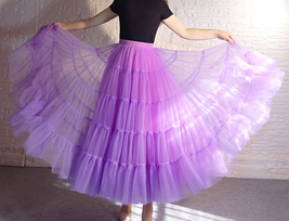 Brown Tiered Tulle Maxi Skirt Outfit Women Custom Plus Size Holiday Tulle Skirt image 5