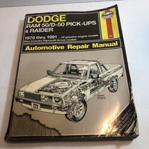 Haynes Manual (556) DODGE RAM 50/D-50 PICK-UPS 1979 1993 &amp; RAIDER - $11.26