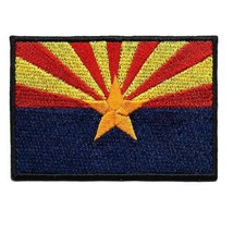 Arizona State Flag Iron On Patch 3&quot; Blue Red Yellow Embroidered Applique Biker - £3.87 GBP