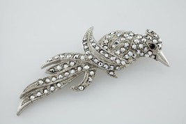 Lumi Costume Brooch Parrot with Marcasite Accents Gorgeous - $124.74