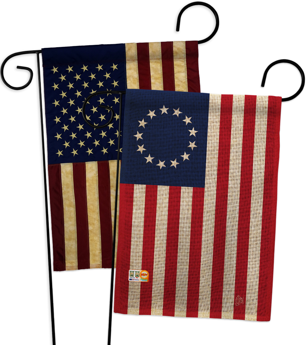 Primary image for Betsy Ross Burlap - Impressions Decorative USA Vintage Applique Garden Flags Pac