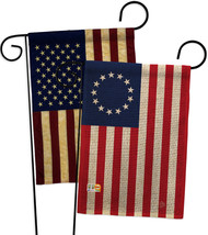 Betsy Ross Burlap - Impressions Decorative USA Vintage Applique Garden Flags Pac - £27.88 GBP