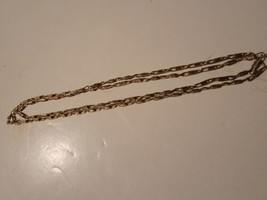 Vintage Gold Tone Double Link Chain Necklace Jewelry  - £15.65 GBP