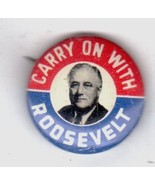 Campaign Pin Pinback Button 1936 Franklin D Roosevelt &quot;Carry On With Roo... - €8,50 EUR