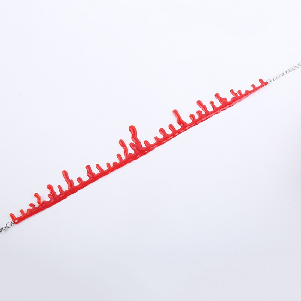 Elliz Clothing's Dripping Blood Choker Slit Throat Illusion Necklace Halloween Item image 6