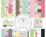 Doodlebug Double-Sided Paper Pack 12&quot;X12&quot; 12/Pkg - My Happy Place - £23.34 GBP