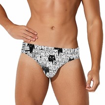 Mondxflaur Cartoon Cat Swim Briefs Sexy Swimming Trunks Quick Dry Soft Athletic - £15.94 GBP