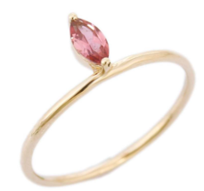 14K Gold Stackable Tourmaline Ring - £155.51 GBP