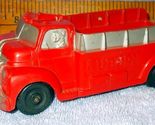 Vintage Auburn Rubber Red No 518 Cargo Utility Toy Truck Black Tires 1950&#39;s - £7.79 GBP