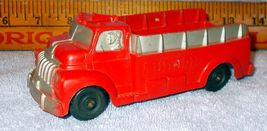 Vintage Auburn Rubber Red No 518 Cargo Utility Toy Truck Black Tires 1950&#39;s - £7.94 GBP