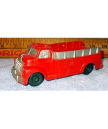 Vintage Auburn Rubber Red No 518 Cargo Utility Toy Truck Black Tires 1950&#39;s - £7.92 GBP