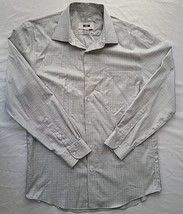 Joseph Abboud Mens Dress Shirt Size 16 32/33 Check Non Iron Slim Fit Cotton - $13.74