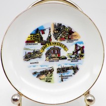 San Francisco Mini Souvenir Plate Golden Gate Cable Car Alcatraz Vintage Japan - £7.82 GBP