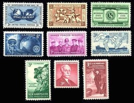1955 Year Set of 9 Commemorative Stamps Mint NH - Stuart Katz - £4.39 GBP