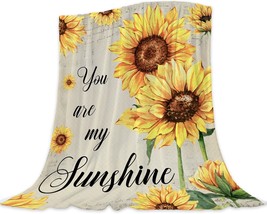 Neatee Living Sunflower Throw Blanket Spring Summer Floral Blanket For Couch - £29.29 GBP