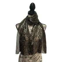 Vintage Sheer Animal Leopard Print Scarf  13”x60” 100% Polyester Made In... - $18.67