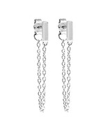925 Sterling Silver Bar with Hanging Chain Earrings For Women Gorgeous D... - £39.95 GBP