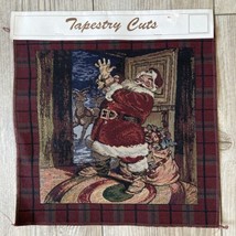 Vtg Tapestry Panel Pillow Craft Woven Victorian Santa - £14.94 GBP