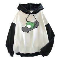 Women s fashion new stitching cute plus velvet long sleeve hooded sweatshirt top thumb200