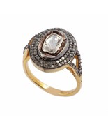 Diamantring 925 Silber Rosecut Diamant Handgefertigt Ring Natürlich Polki - $193.24