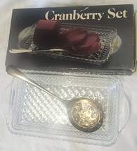 Vintage Leonard Glass Cranberry Serving Set with Silver Plated Slotted S... - $13.00