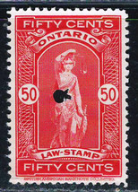 Canada Ontario 1920-40 Revenue Very Fine Mint Ng Law Stamp OL73 - £4.20 GBP