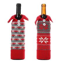 2pcs Wine Bottle Covers Christmas Snowflake Knitted Wine Bottle Bags Decor - £13.25 GBP