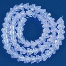 Blue Crackle Glass Cone Beads Jewelry Beading 1 Strand - £8.96 GBP