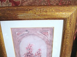 Vintage Framed Flower Prints Signed By J Combs Wall Hanging Decor Staging Set 2 - £37.89 GBP