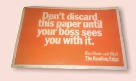 The Globe &amp; Mail Reading Edge Vintage Cardboard Advertisement - $15.80