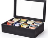Wooden Tea Box Tea Bag Holder Kitchen Storage Chest Box For Spice Pouche... - $48.99