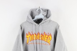 Vintage Thrasher Magazine Mens Small Spell Out Fire Flames Skateboard Hoodie - £38.79 GBP