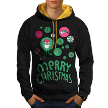 Wellcoda Merry Christmas Fun Mens Contrast Hoodie, Holiday Casual Jumper - £31.10 GBP