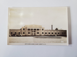Postcard RPPC US Army Military Officers Mess Hall Camp Croft SC Old Cars - £10.20 GBP