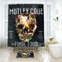 Motley Crue Final Tour Shower Curtain Bath Mat Bathroom Waterproof Decorative - £18.35 GBP+