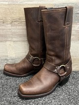 Frye Harness Brown Leather 700 Motorcycle Boots Womens Size 7 USA Made - £114.11 GBP