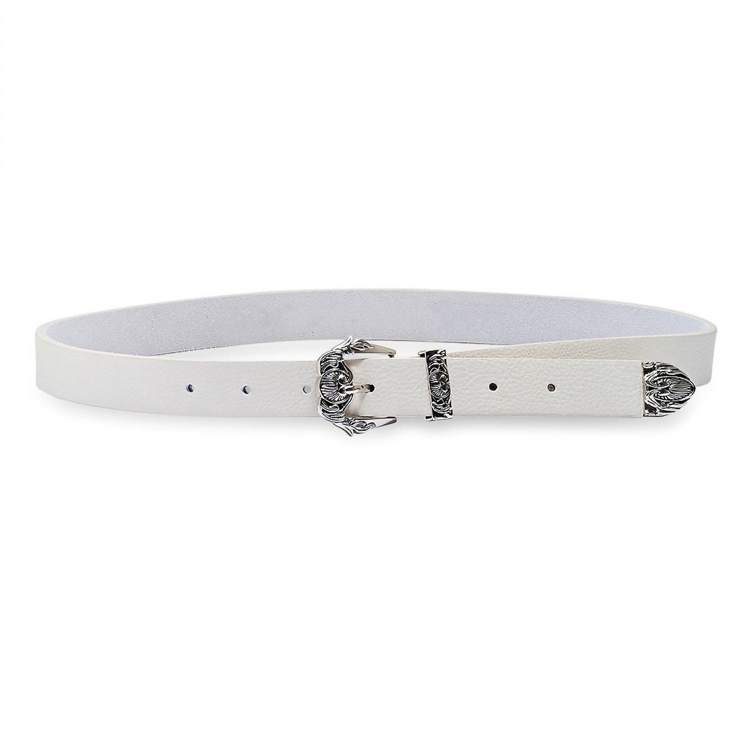 Laurel And Gold women's hillhurst belt in Eggshell/Silver