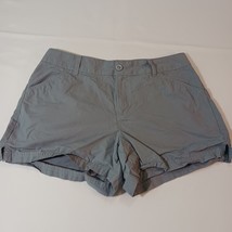 Women&#39;s Columbia Washed Out Shorts XL6282 Gray Cotton Flat Front Sz 10 4... - $16.03