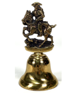 Vintage 5” Brass Hand Bell - Soldier on Horse - Made in England - $14.03