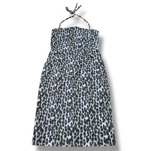 Urban Outfitters Dress Size 4 Denim Sleeveless Halter Strap Dress Leopard Print - £23.52 GBP