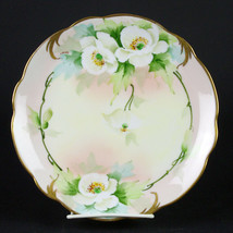 Pickard China Artist Signed White Poppy Plate, Antique c.1905 Jaeger 8 3/4&quot; - £48.25 GBP