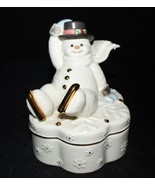 Lenox Snowman Figural Porcelain 4.25” Trinket Music Box, Plays Winter Wo... - £15.63 GBP
