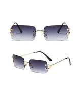 Unisex Retro Metal Frame Rimless Classic Fashion Sunglasses for Men Wome... - £7.06 GBP