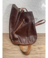 Vera Pelle Italian Leather Sling Bag Backpack Zippered Strap KG JD - $742.61 MXN