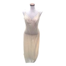 Vintage 1960s Olga Made In USA 100% Nylon Soft Yellow Full Slip Long Siz... - $11.46