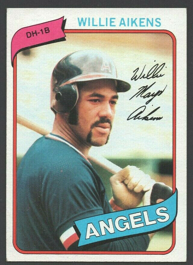 Primary image for California Angels Willie Aikens 1980 Topps Baseball Card #368 em/nm