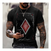  Ace of Diamonds T Shirt Black   Crew Neck Short Sleeve Fashion Tee Size... - £12.74 GBP